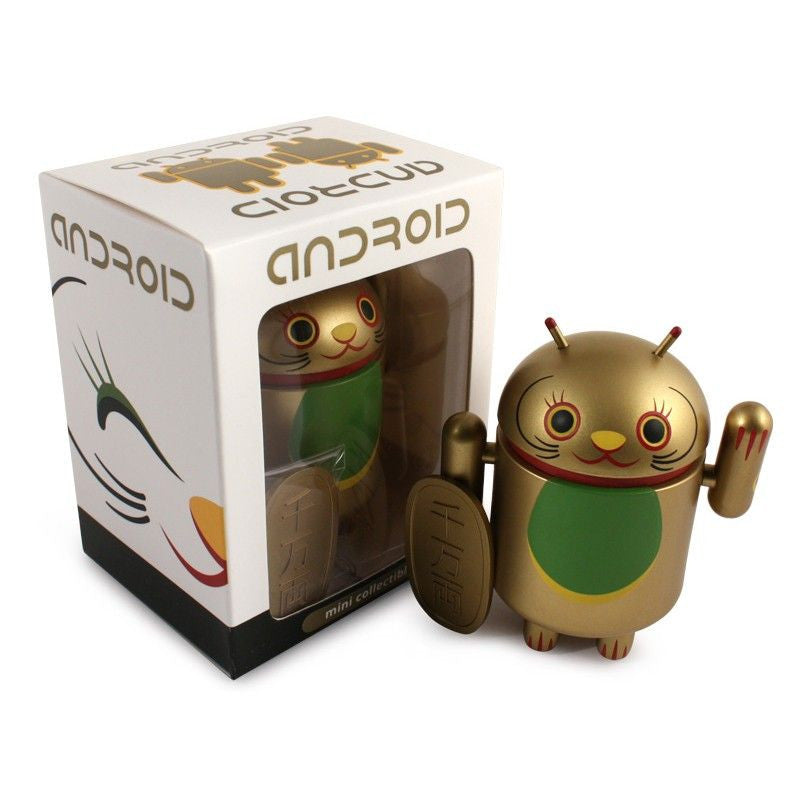 Android Mini Collectible Lucky Cat Series - Gold Lucky Cat w/ Koban Coin - Nike