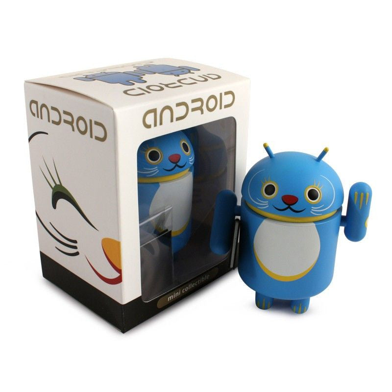 Android Mini Collectible Lucky Cat Series - Blue Lucky Cat w/ Notebook - Nike
