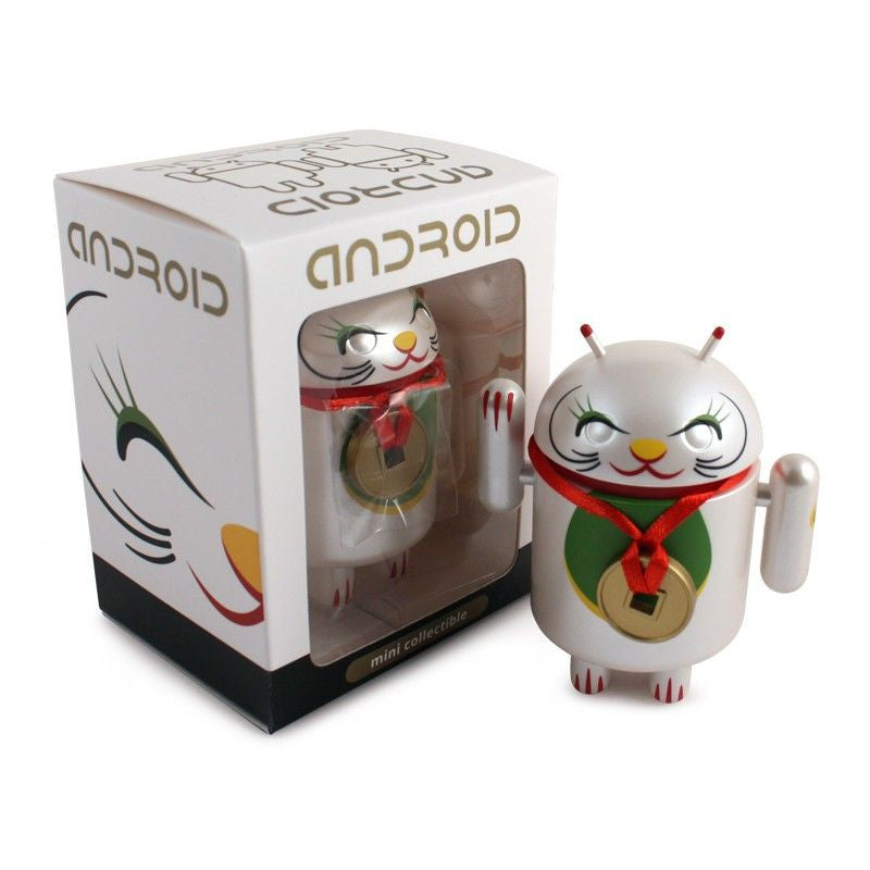 Android Mini Collectible Lucky Cat Series - White Lucky Cat w/ Collar Coin - Nike
